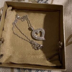 Elegant Silver Heart Pendant Necklace